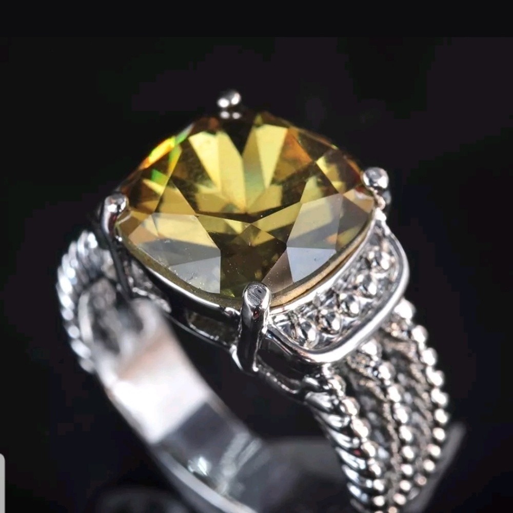 Silver Gold filled zircon ring